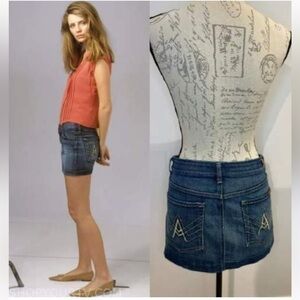 7 For All Mankind Denim Mini Skirt